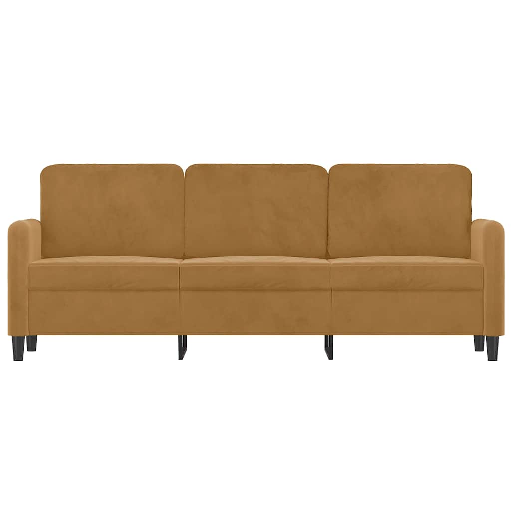 Canapé à 3 places Marron 180 cm Velours - XIOS