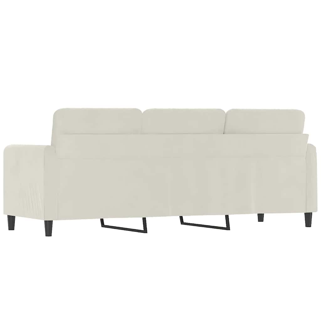 Canapé à 3 places Crème 180 cm Velours - XIOS