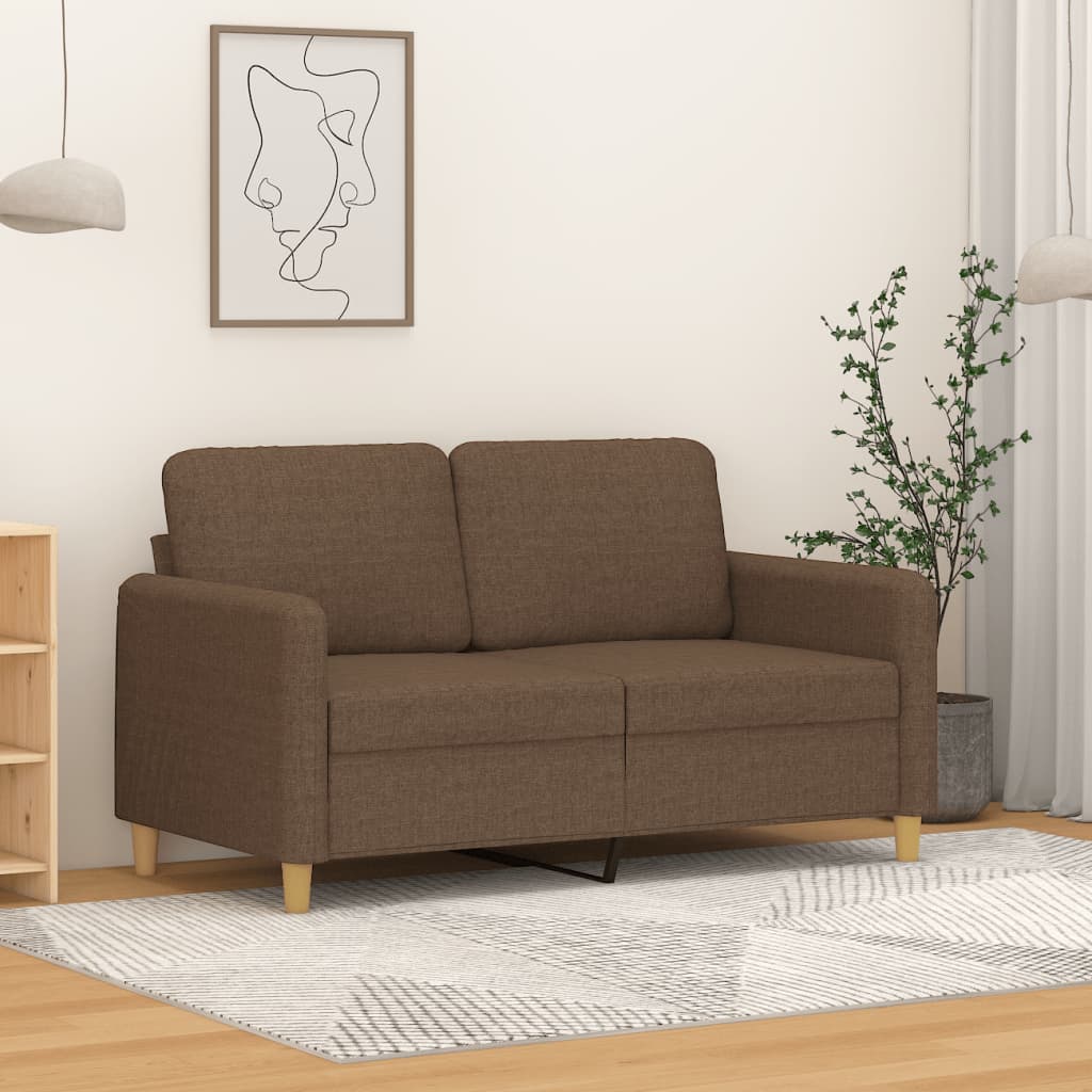 Canapé à 2 places Marron 120 cm Tissu - XIOS