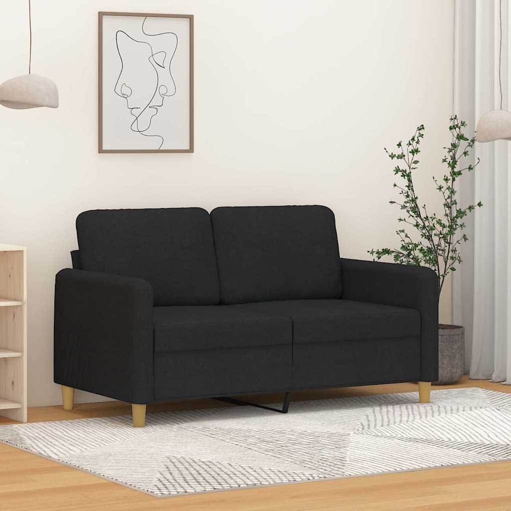 Canapé à 2 places Noir 120 cm Tissu - XIOS