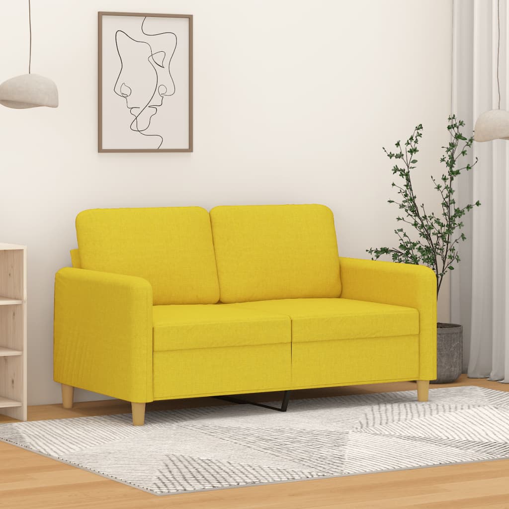 Canapé à 2 places Jaune clair 120 cm Tissu - XIOS