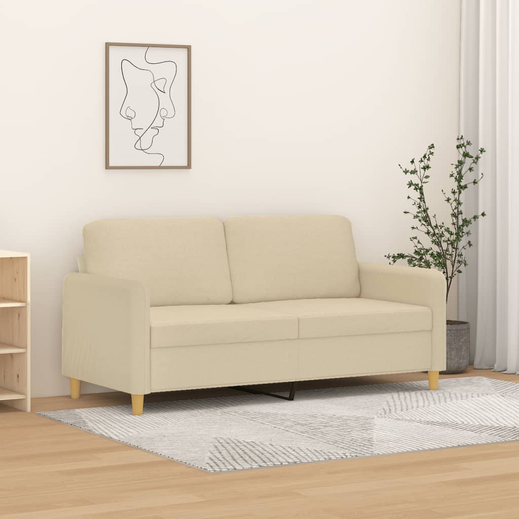 Canapé à 2 places Crème 140 cm Tissu - XIOS