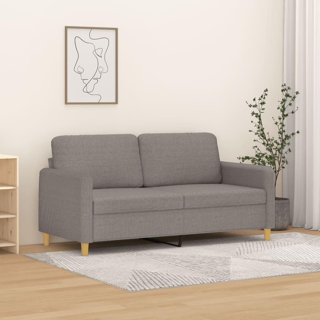 Canapé à 2 places Taupe 140 cm Tissu - XIOS