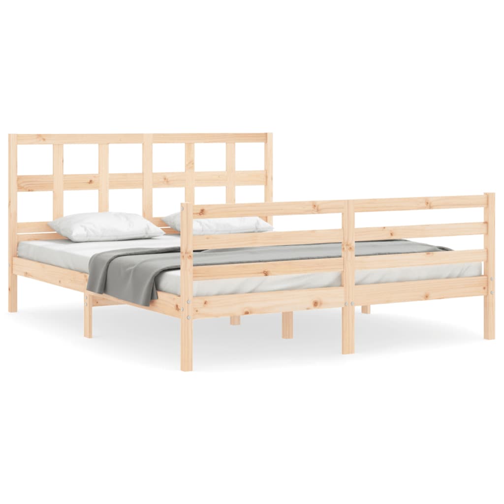 Cadre de lit sans matelas 160x200 cm bois massif - XIOS
