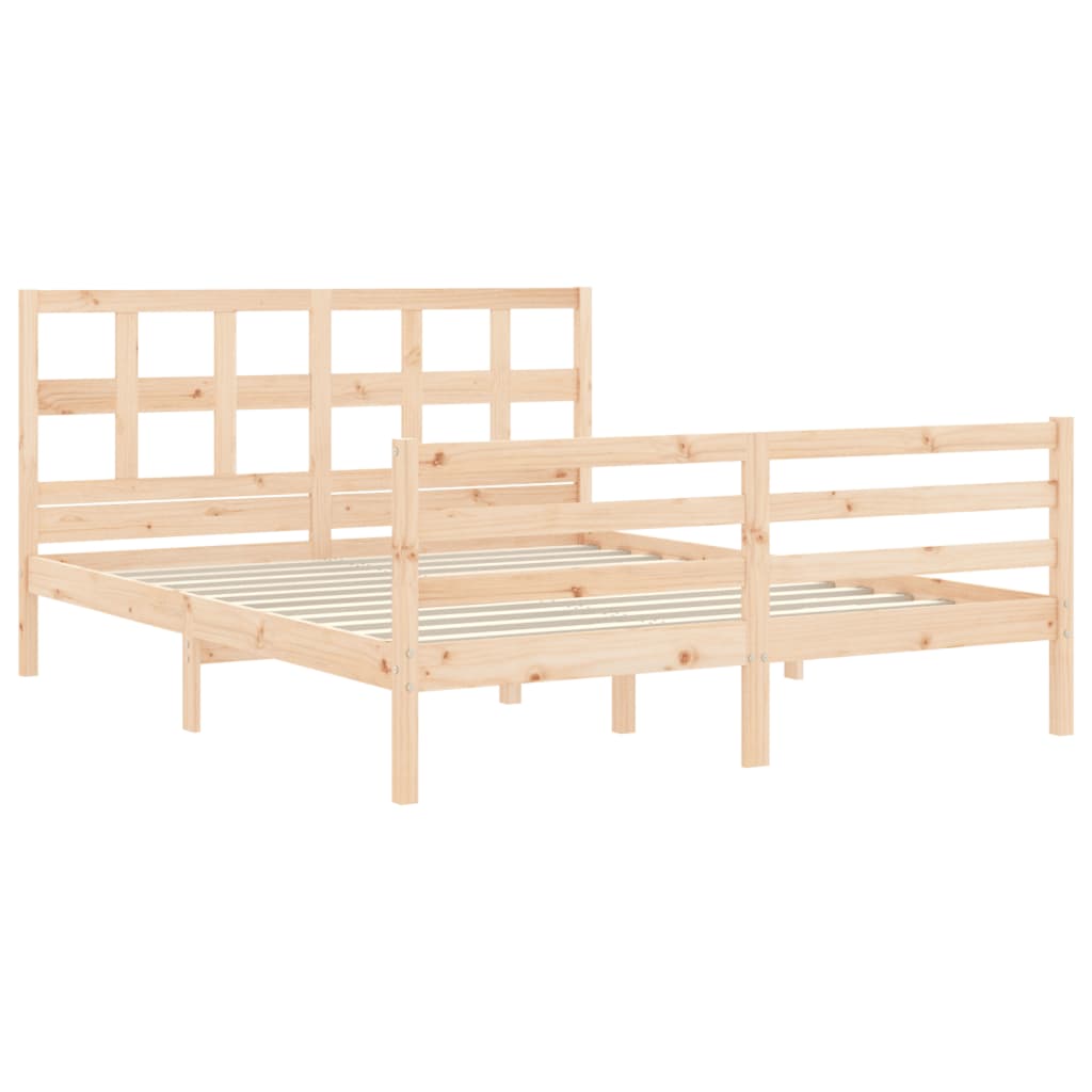 Cadre de lit sans matelas 160x200 cm bois massif - XIOS