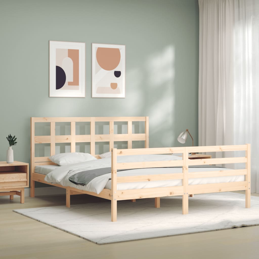Cadre de lit sans matelas 160x200 cm bois massif - XIOS