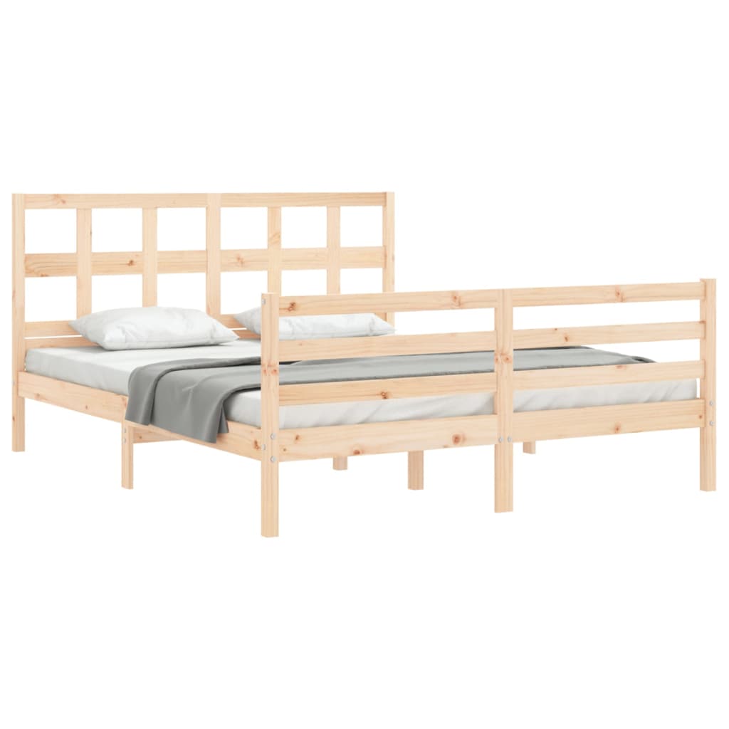 Cadre de lit sans matelas 160x200 cm bois massif - XIOS