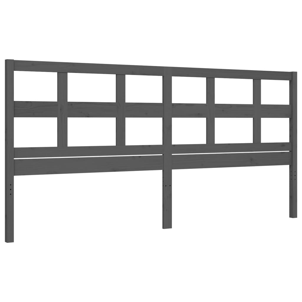 Cadre de lit sans matelas gris 200x200 cm bois massif - XIOS