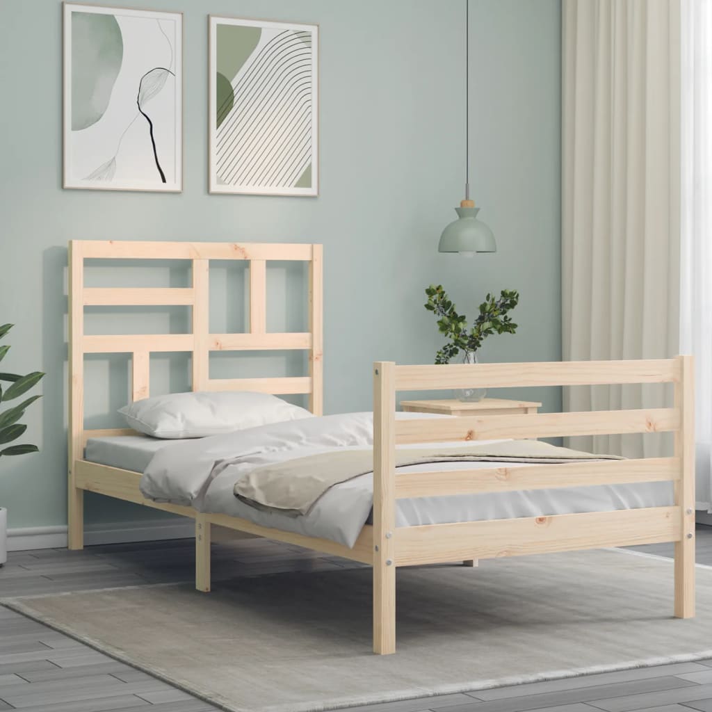 Cadre de lit sans matelas 100x200 cm bois massif - XIOS