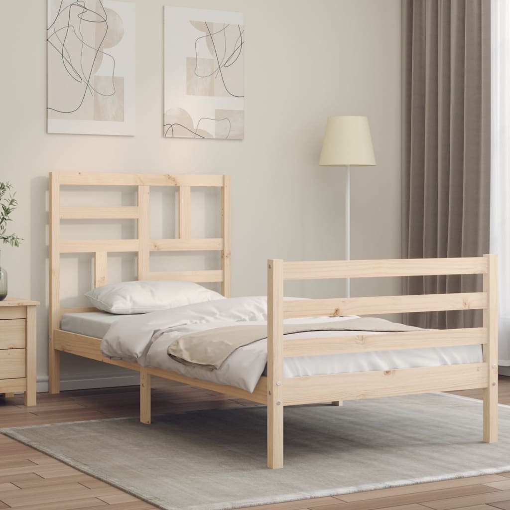 Cadre de lit sans matelas 100x200 cm bois massif - XIOS