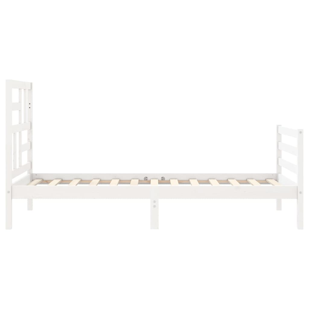 Cadre de lit sans matelas blanc 100x200 cm bois massif - XIOS