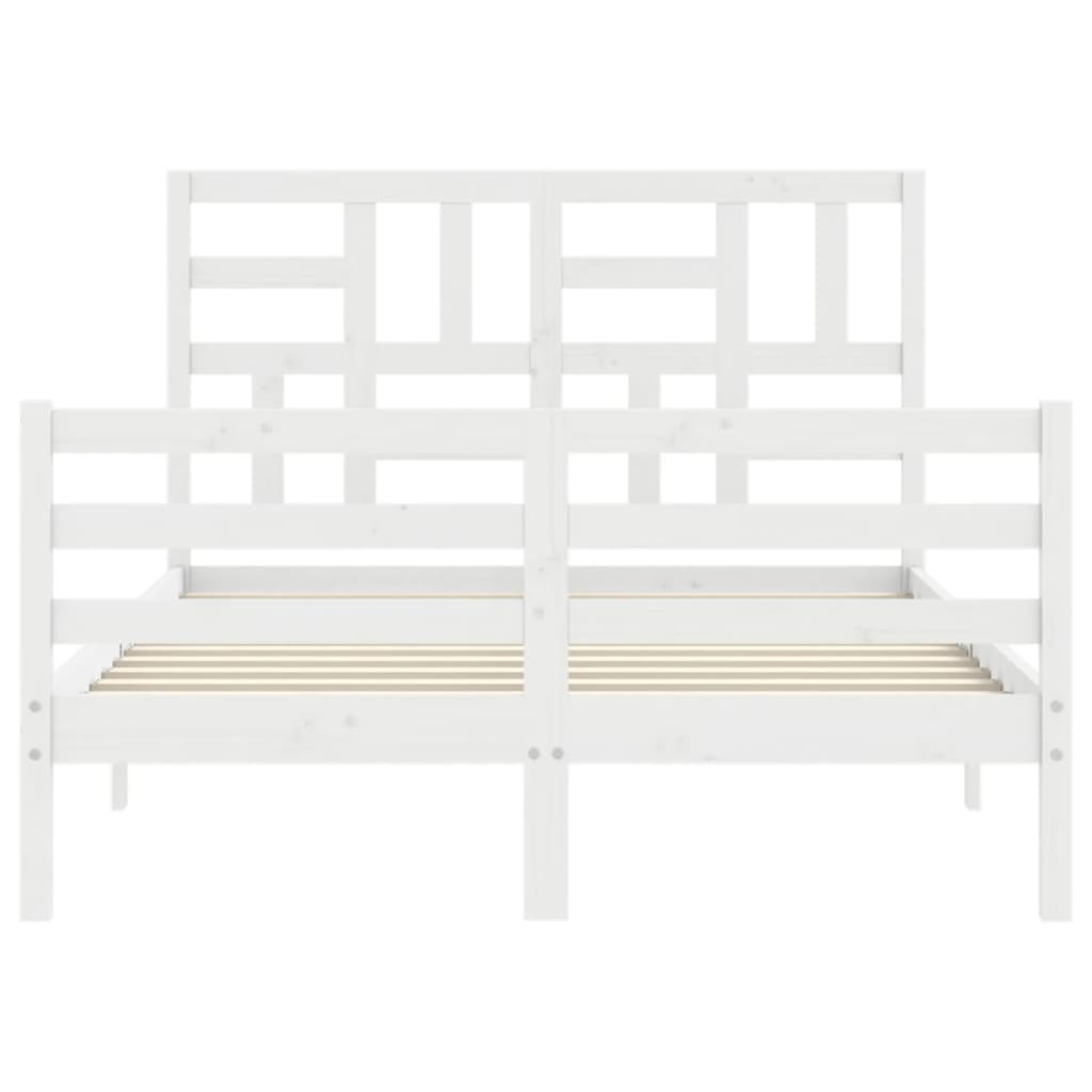 Cadre de lit sans matelas blanc 120x200 cm bois massif - XIOS
