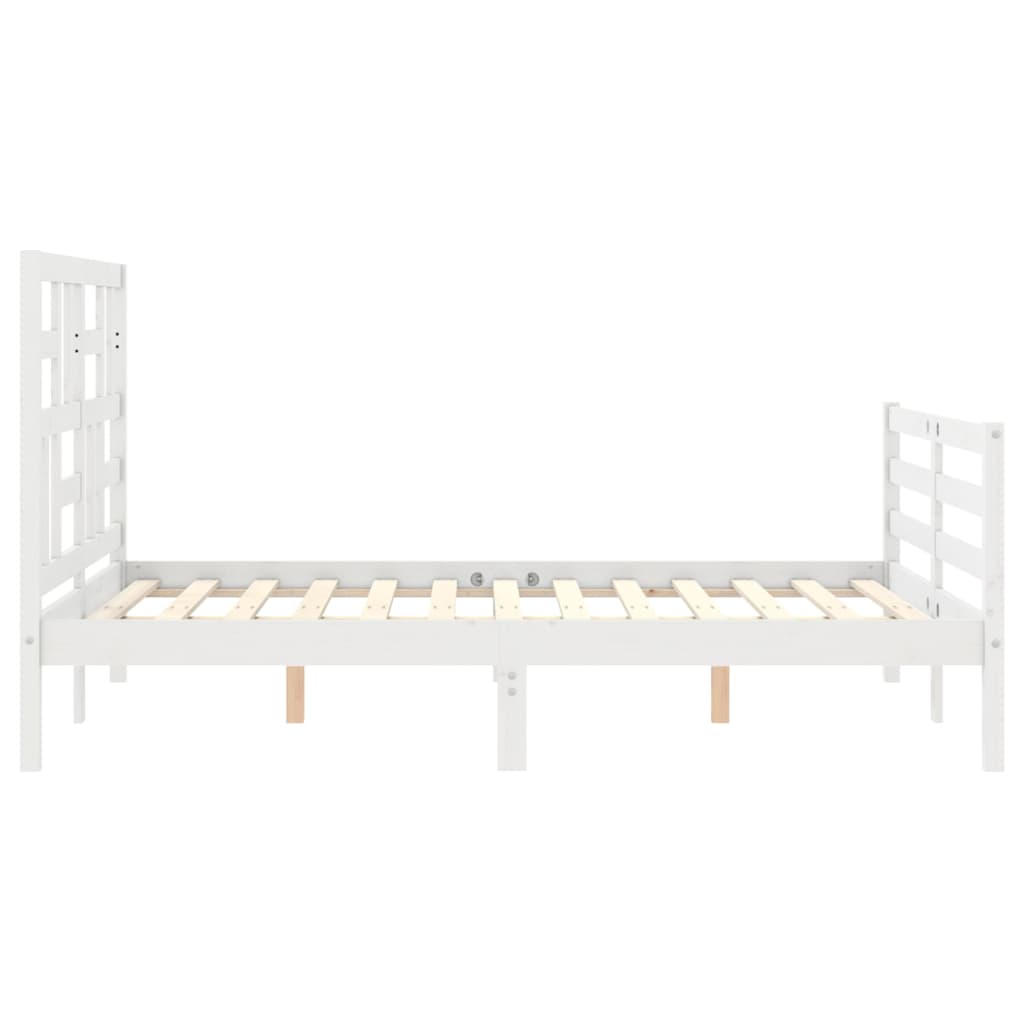 Cadre de lit sans matelas blanc 120x200 cm bois massif - XIOS