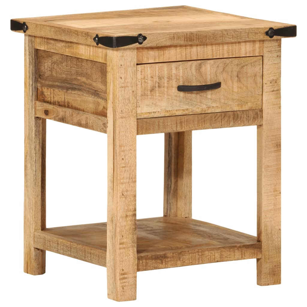 Table de chevet 40x40x50 cm bois de manguier massif - XIOS