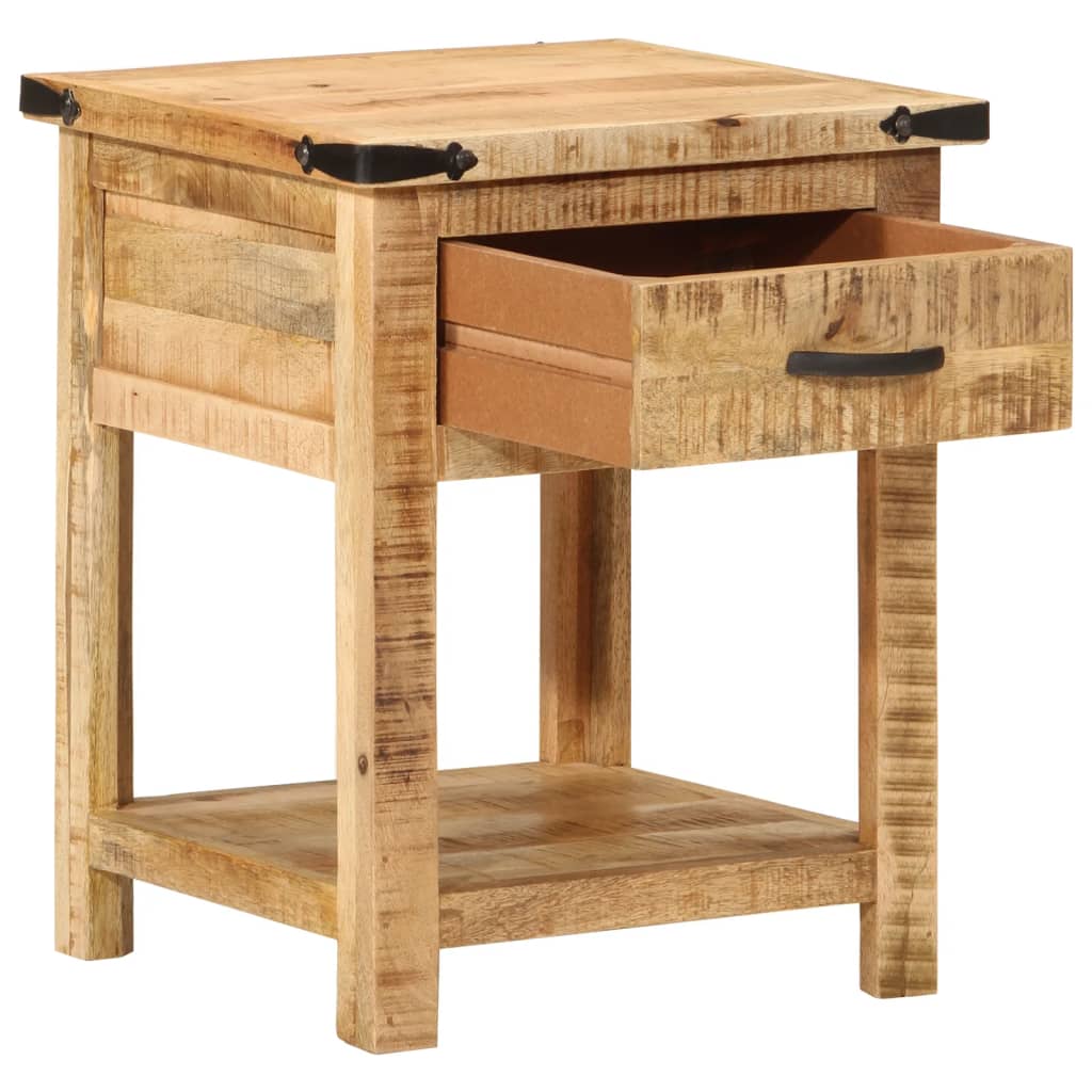 Table de chevet 40x40x50 cm bois de manguier massif - XIOS