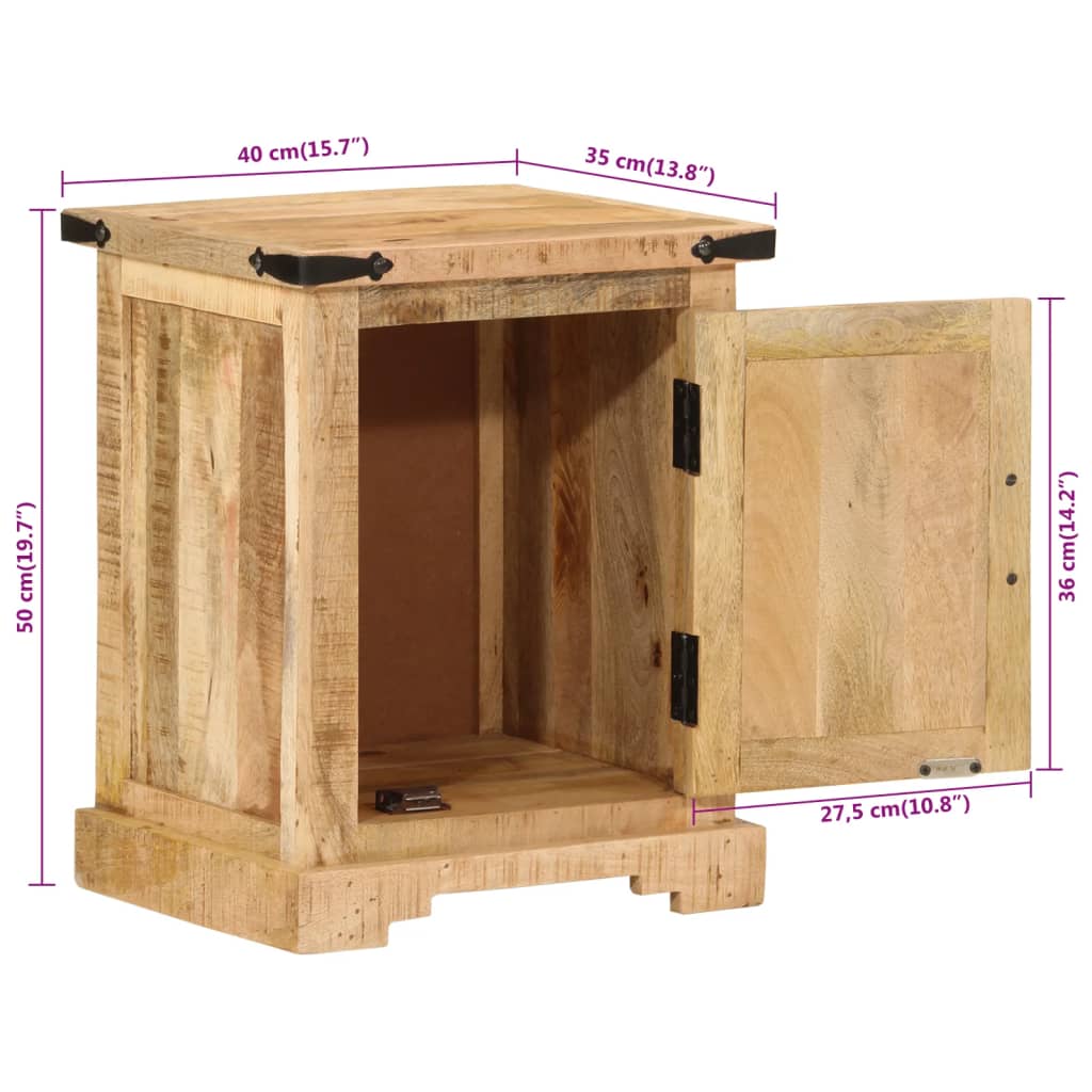 Table de chevet 40x35x50 cm bois de manguier massif - XIOS