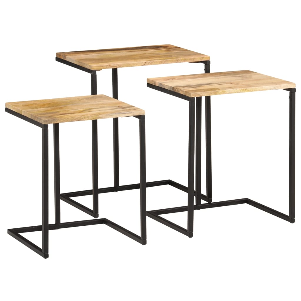 Tables gigognes 3 pcs bois massif d'acacia - XIOS