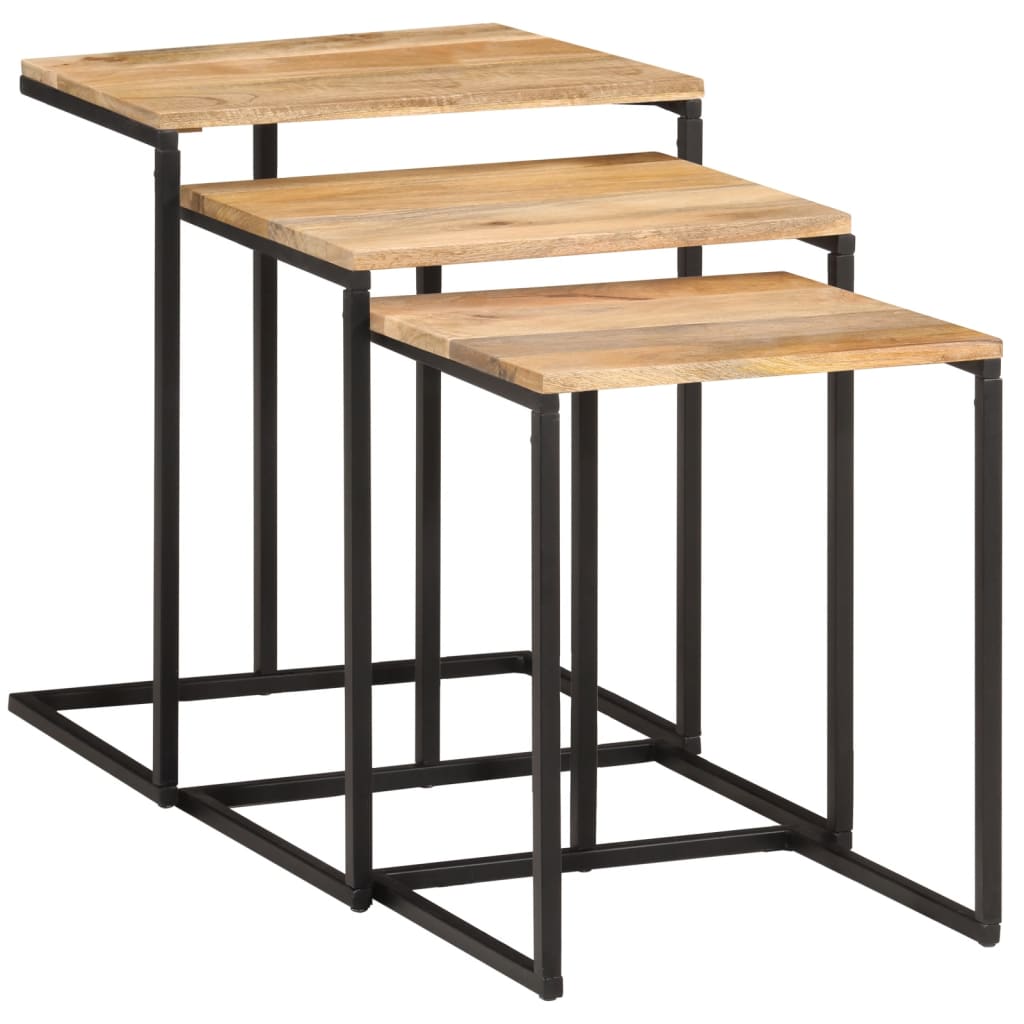 Tables gigognes 3 pcs bois massif d'acacia - XIOS