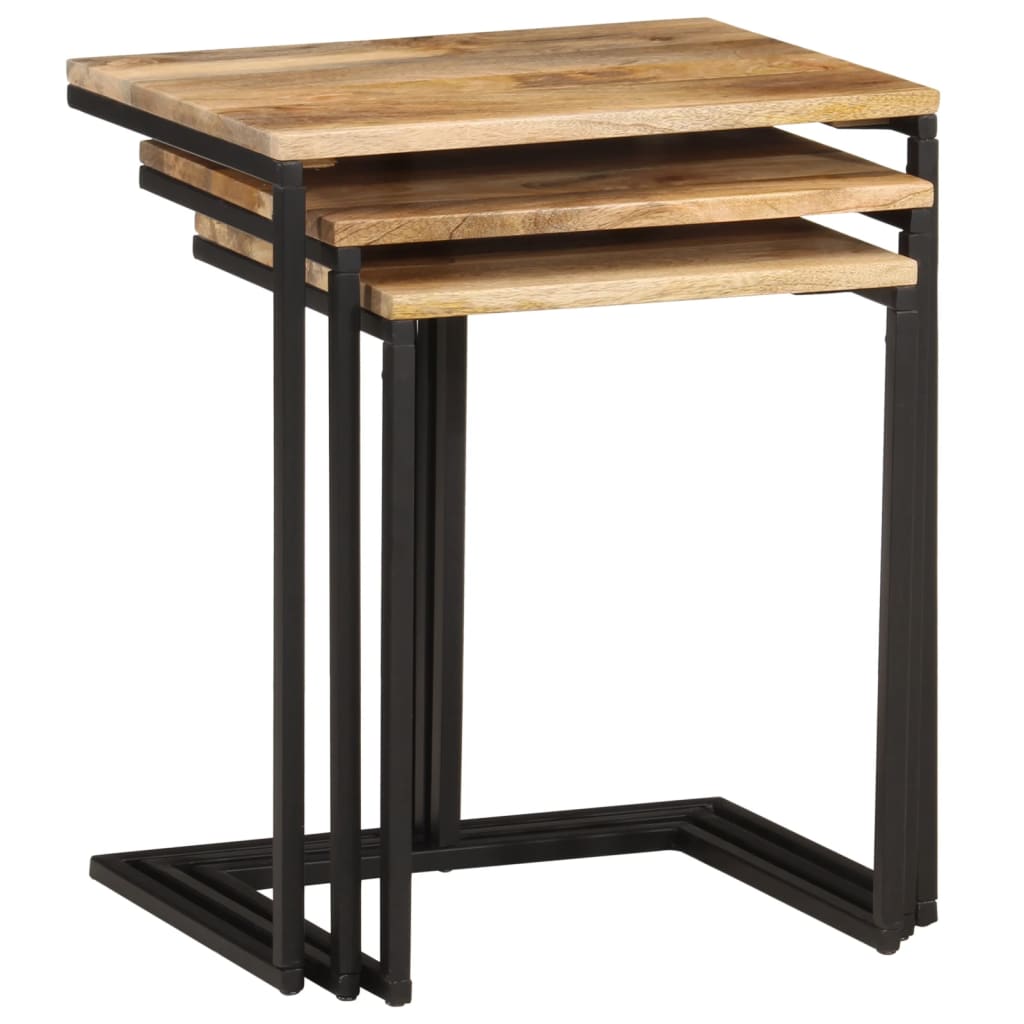 Tables gigognes 3 pcs bois massif d'acacia - XIOS