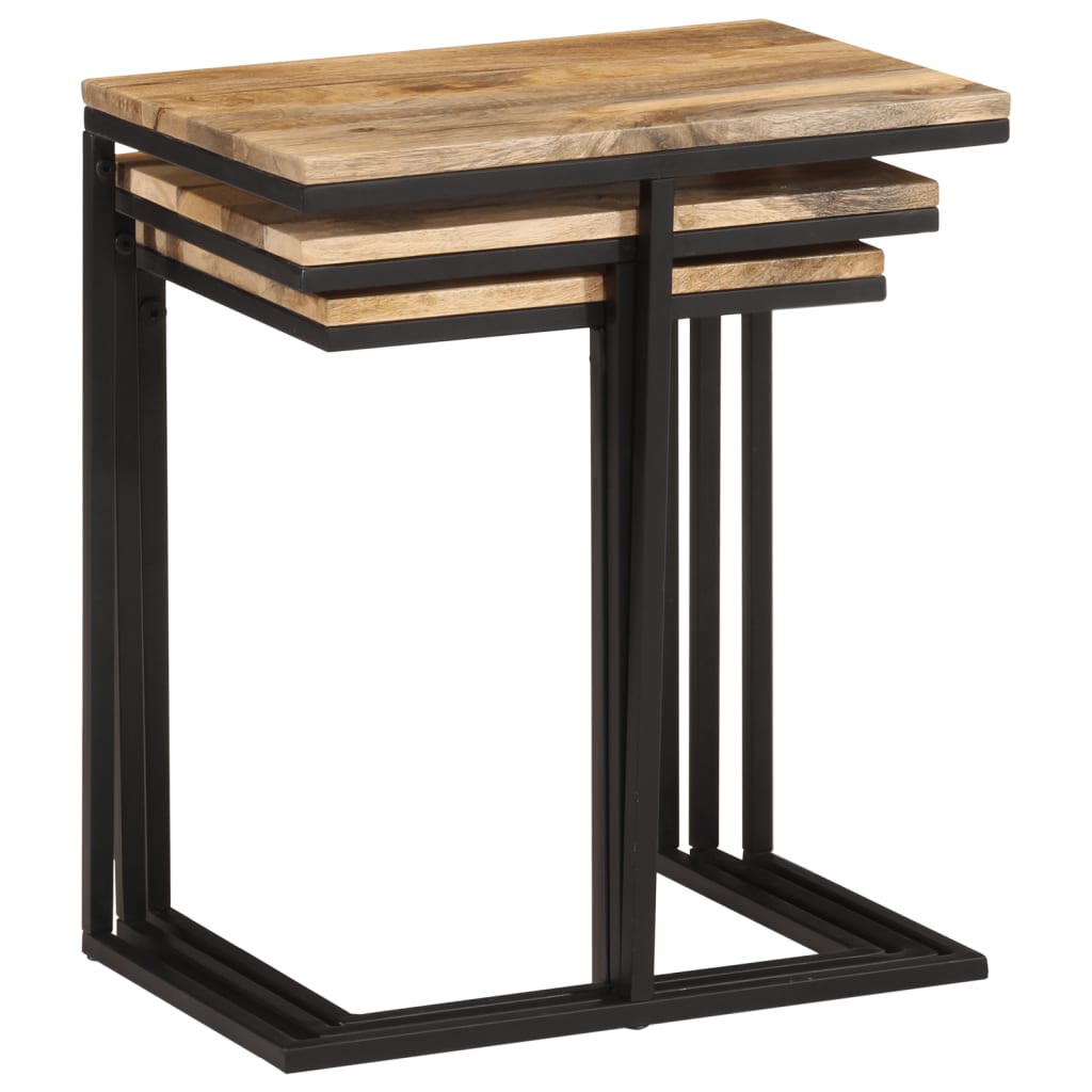 Tables gigognes 3 pcs bois massif d'acacia - XIOS