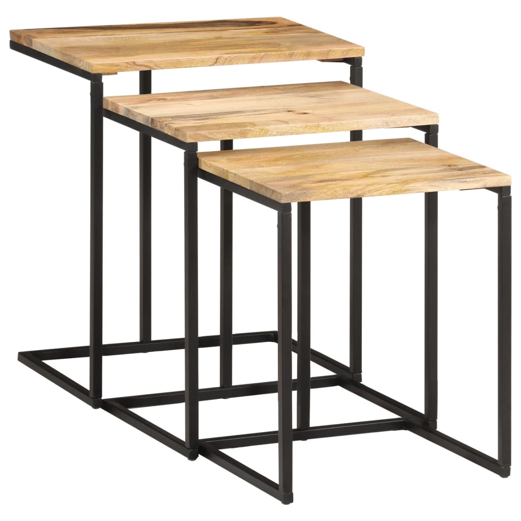 Tables gigognes 3 pcs bois massif d'acacia - XIOS