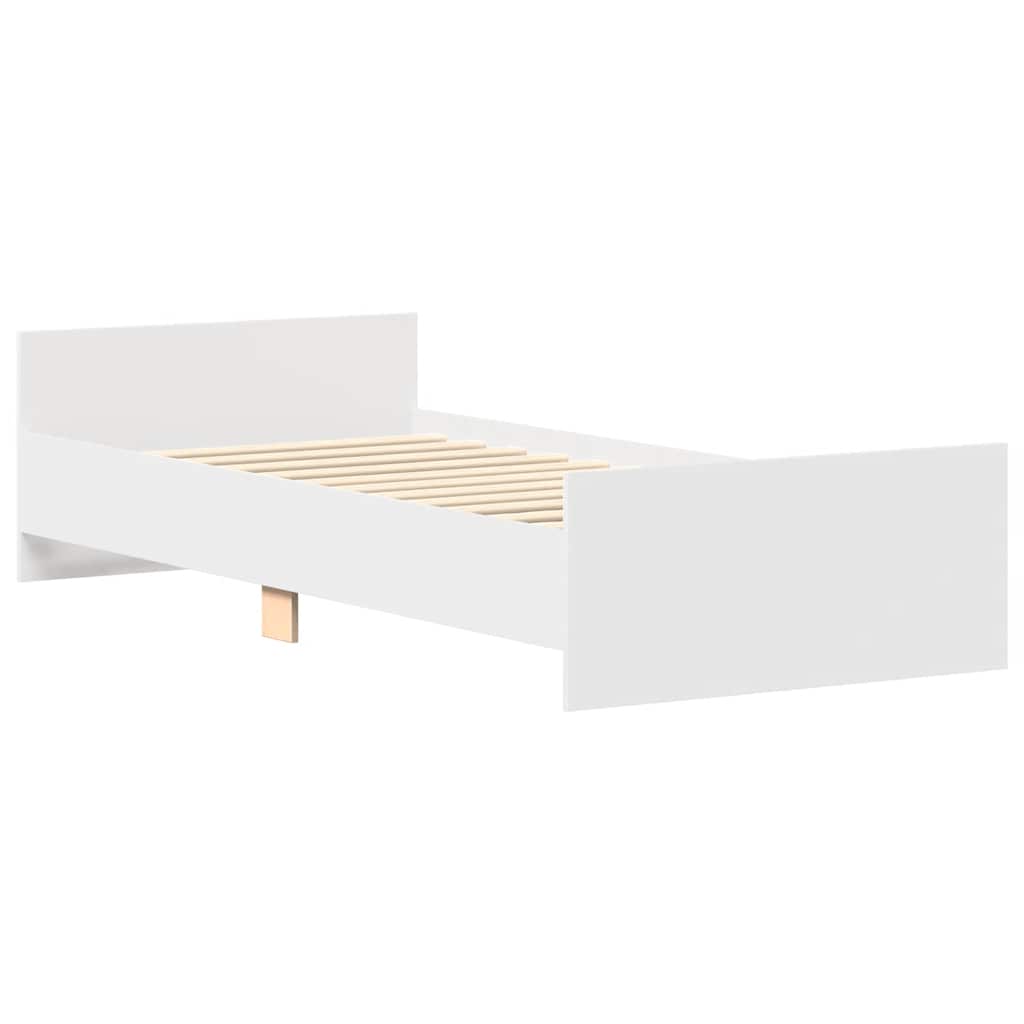 Cadre de lit sans matelas blanc 90x190 cm bois d'ingénierie - XIOS