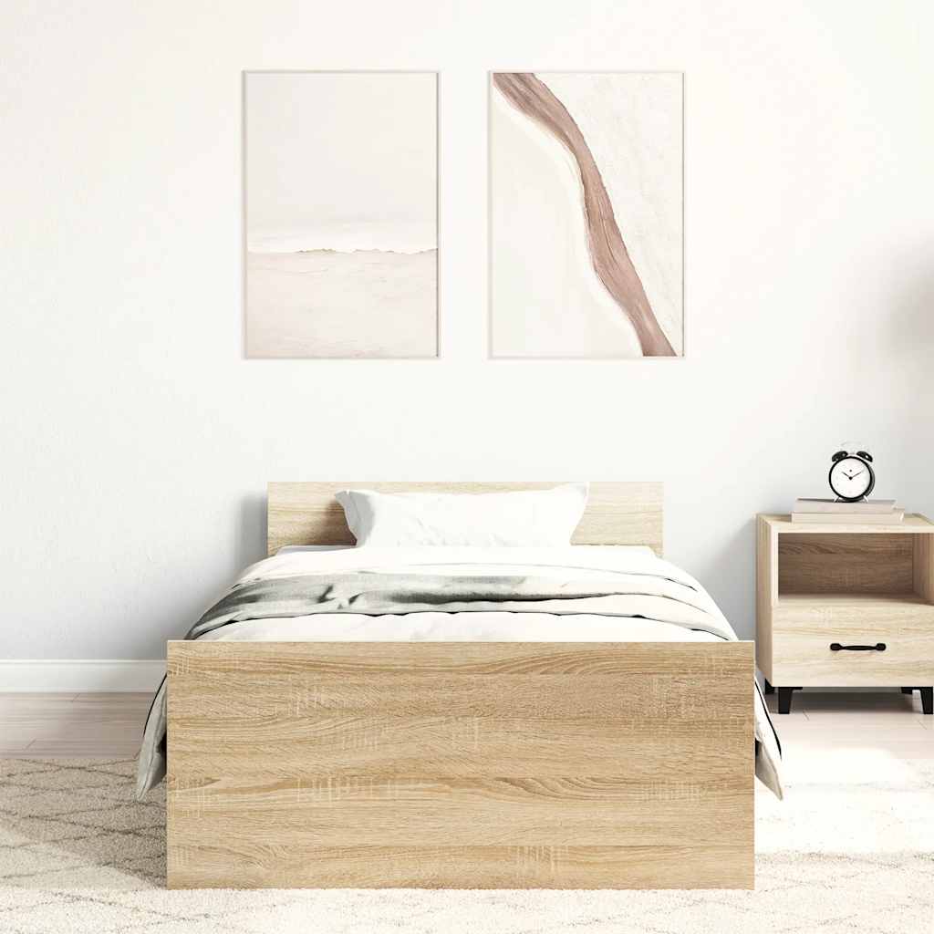 Cadre de lit sans matelas chêne sonoma 90x190 cm - XIOS