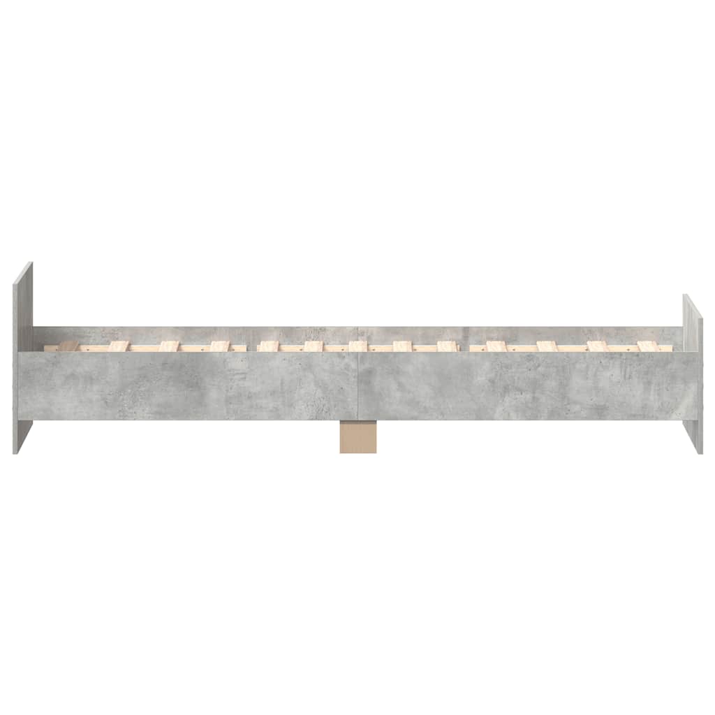 Cadre de lit sans matelas gris béton 90x190 cm - XIOS