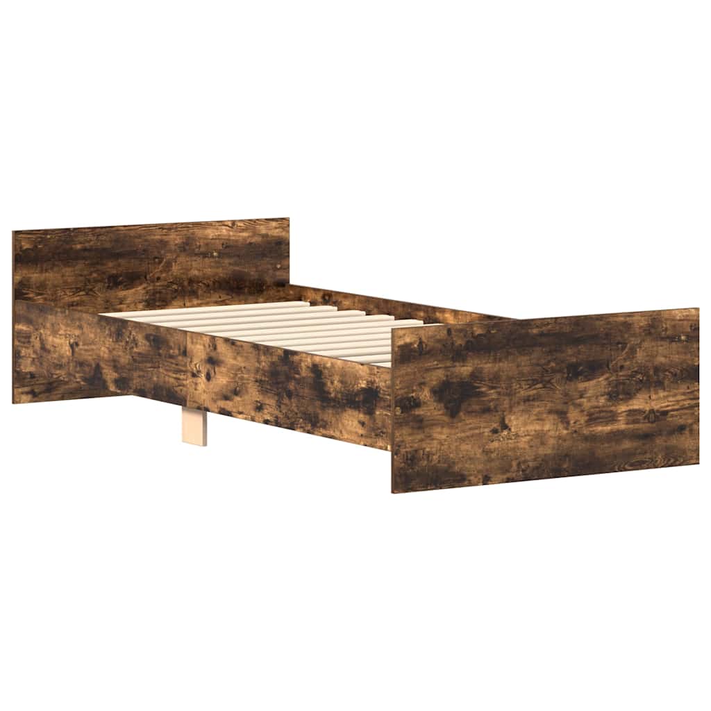 Cadre de lit sans matelas chêne fumé 90x190cm bois d'ingénierie - XIOS
