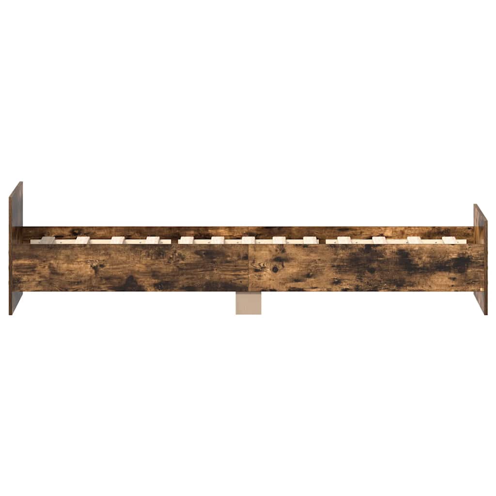 Cadre de lit sans matelas chêne fumé 90x190cm bois d'ingénierie - XIOS