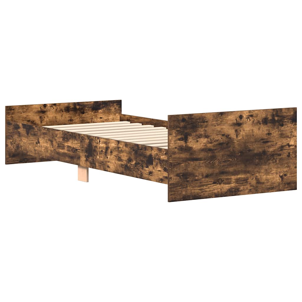 Cadre de lit sans matelas chêne fumé 90x190cm bois d'ingénierie - XIOS