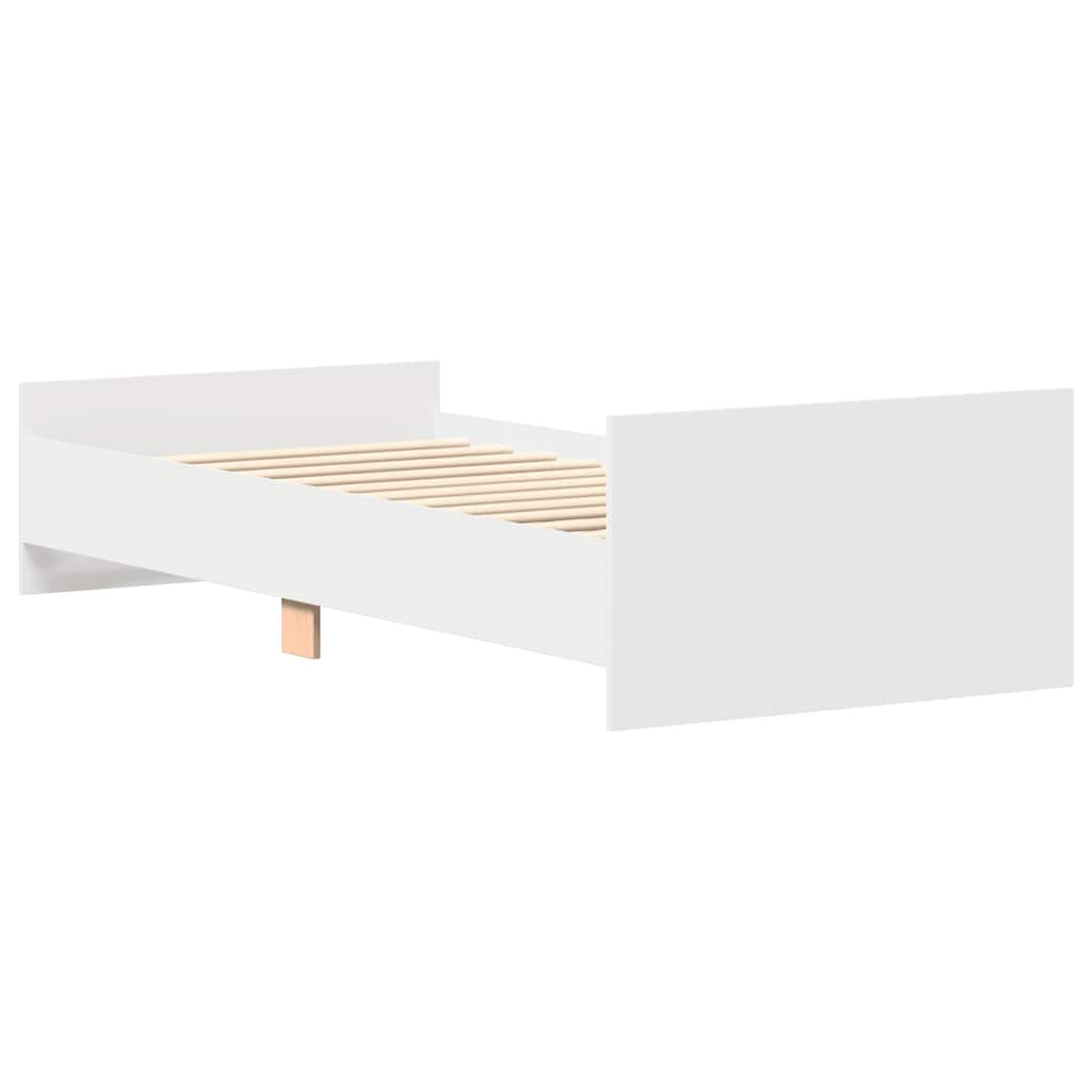 Cadre de lit sans matelas blanc 75x190 cm bois d'ingénierie - XIOS