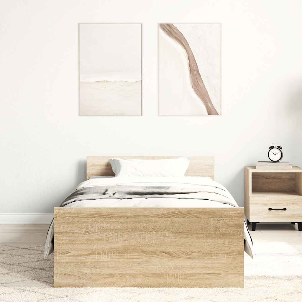 Cadre de lit sans matelas chêne sonoma 75x190 cm - XIOS