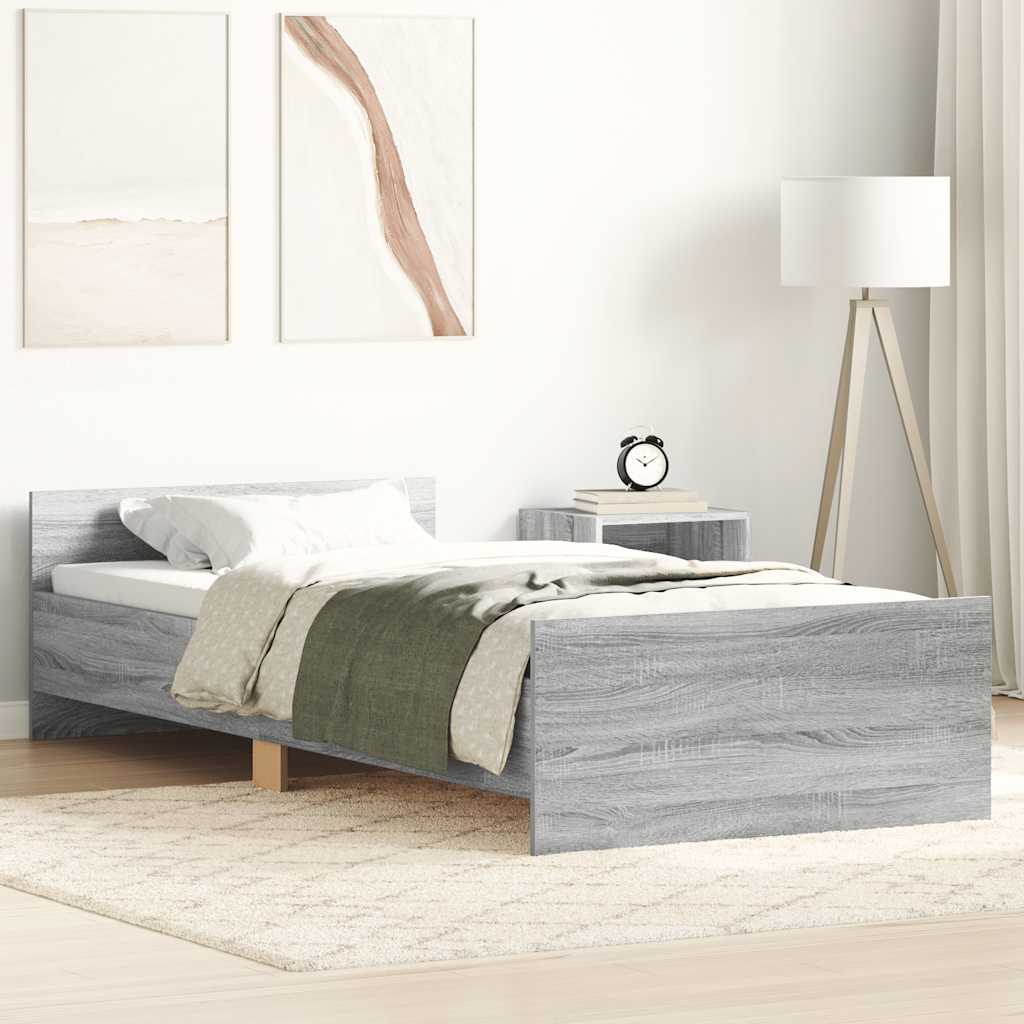 Cadre de lit sans matelas sonoma gris 75x190 cm - XIOS