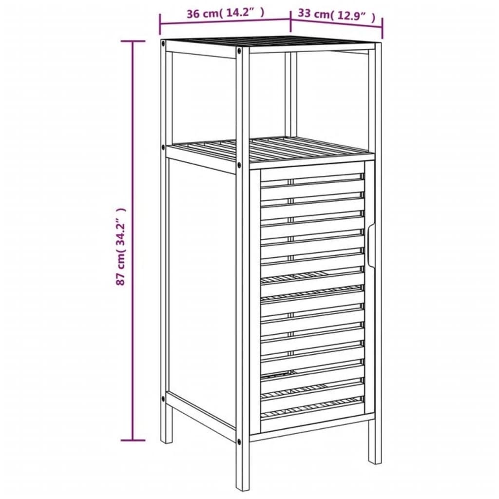 Armoire de salle de bain avec étagère 36x33x87 cm bambou - XIOS