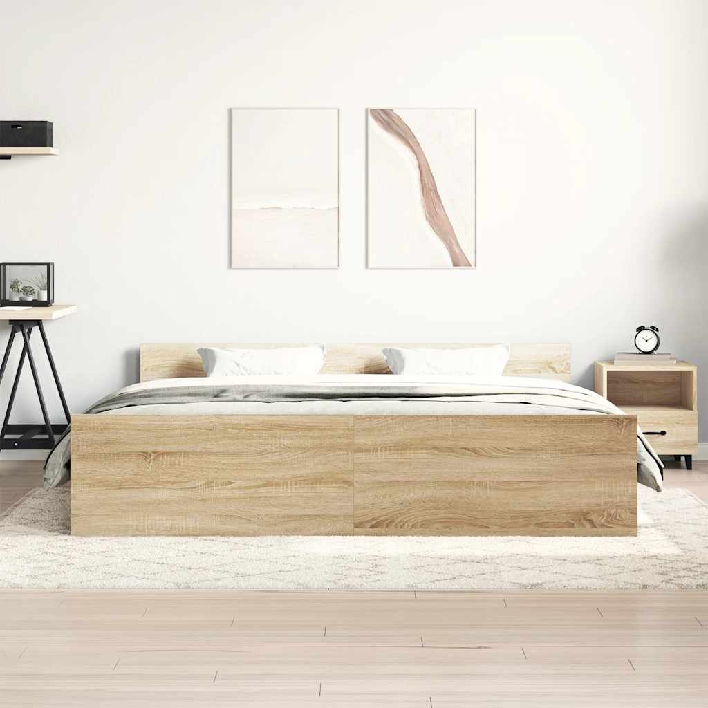 Cadre de lit sans matelas chêne sonoma 200x200 cm - XIOS