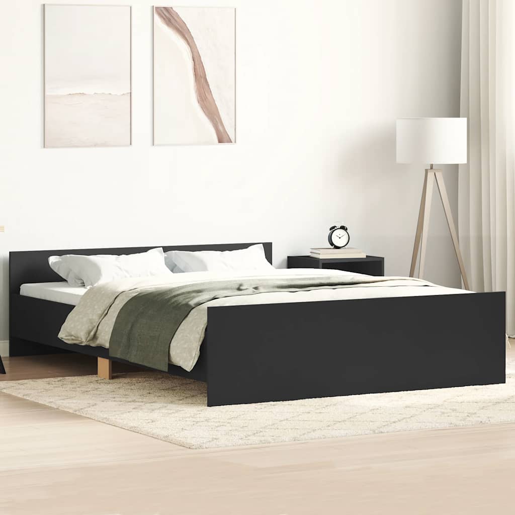 Cadre de lit sans matelas noir 140x200 cm - XIOS