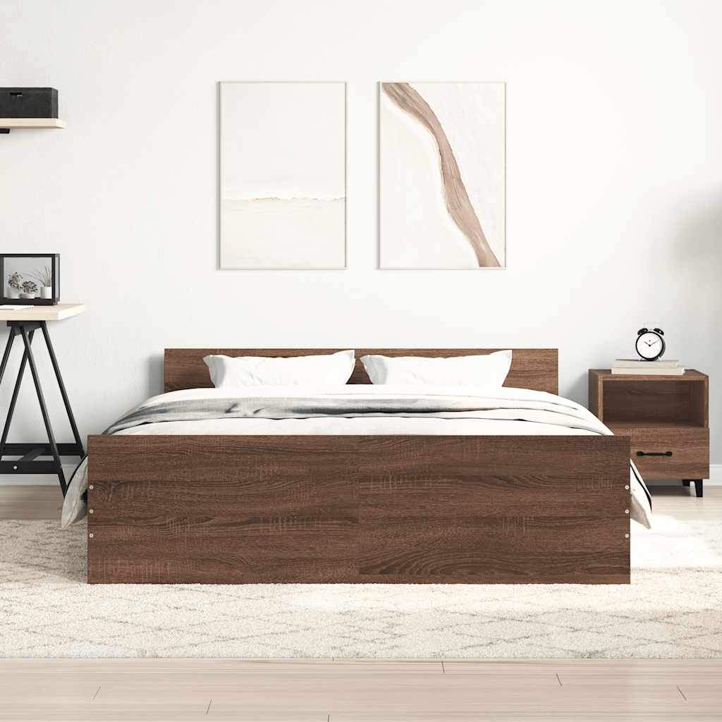Cadre de lit sans matelas chêne marron 150x200 cm - XIOS
