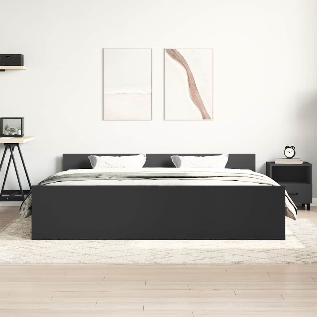 Cadre de lit sans matelas noir 160x200 cm - XIOS
