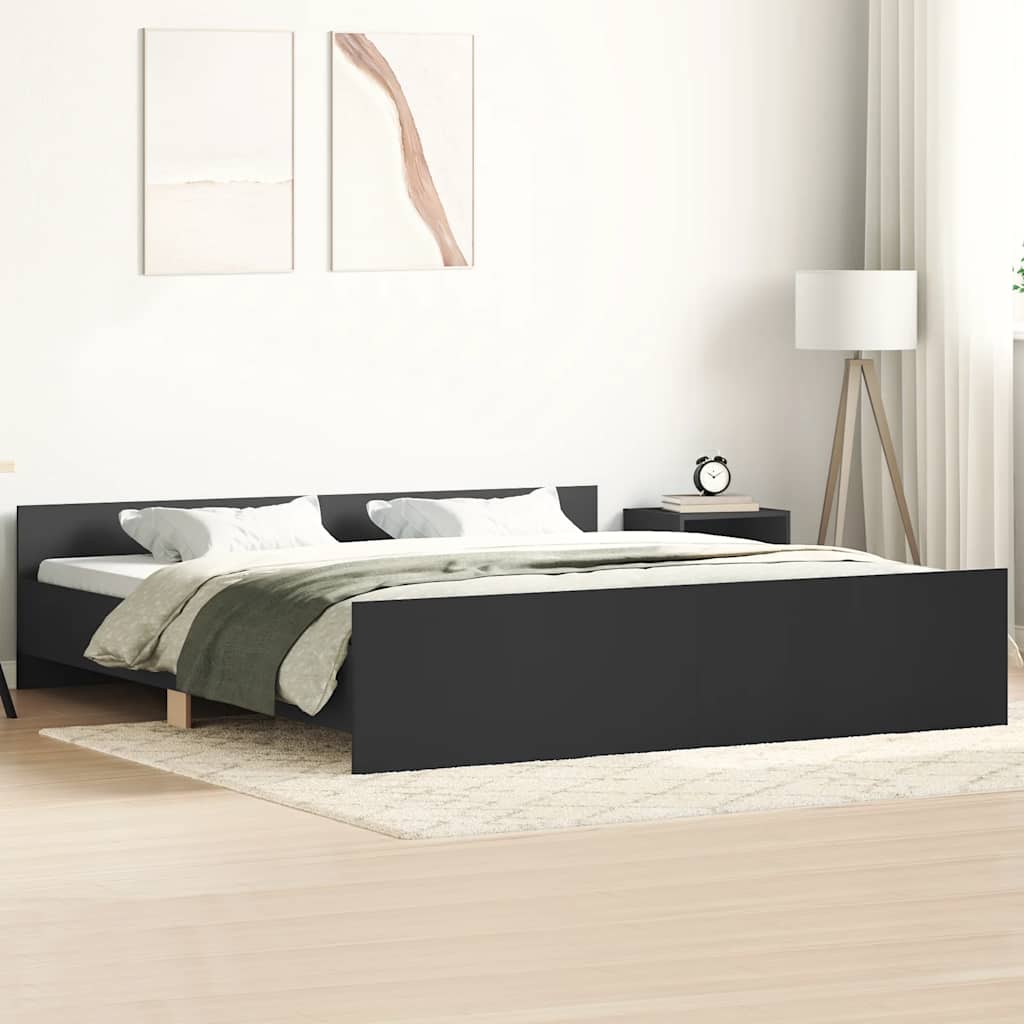 Cadre de lit sans matelas noir 160x200 cm - XIOS