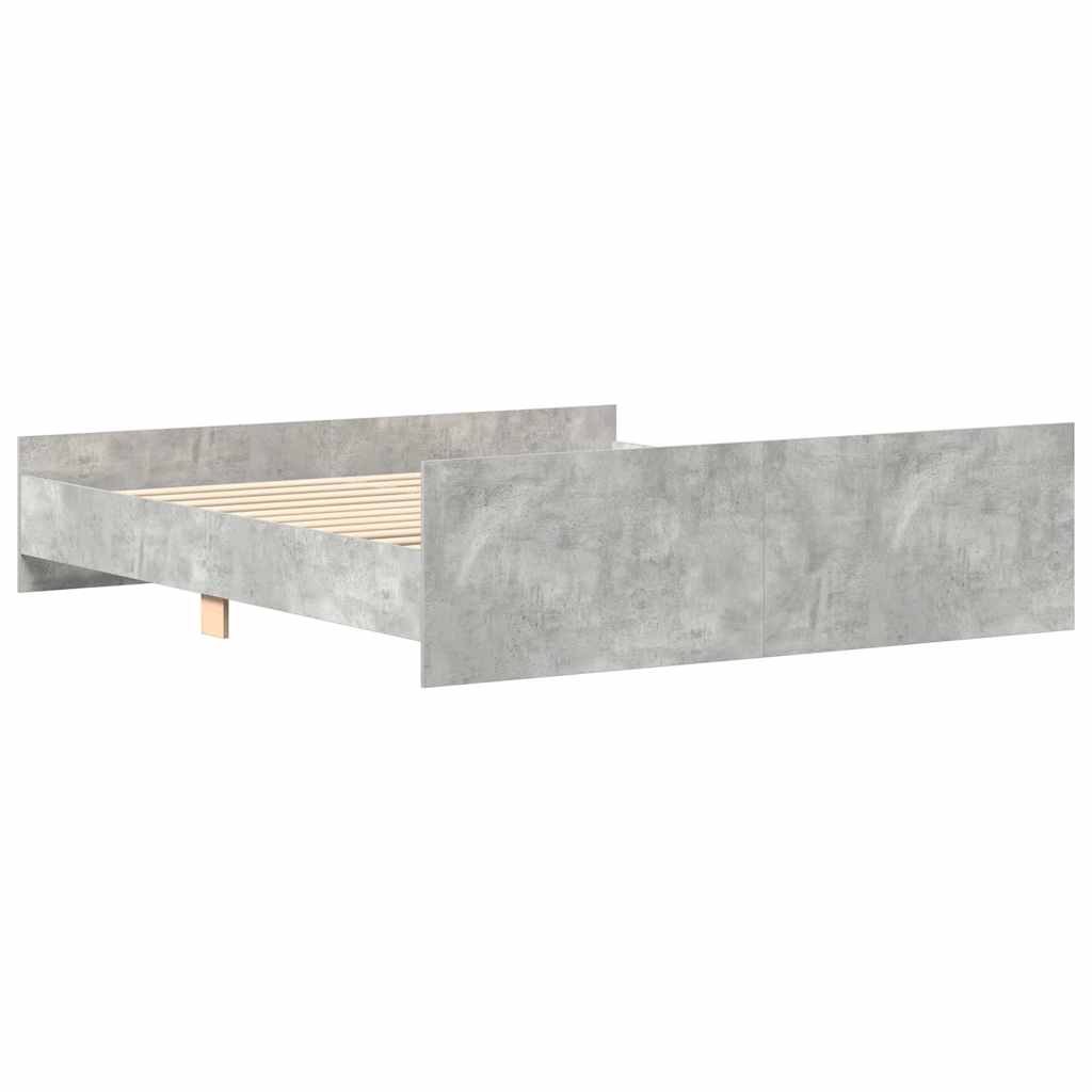 Cadre de lit sans matelas gris béton 160x200 cm - XIOS