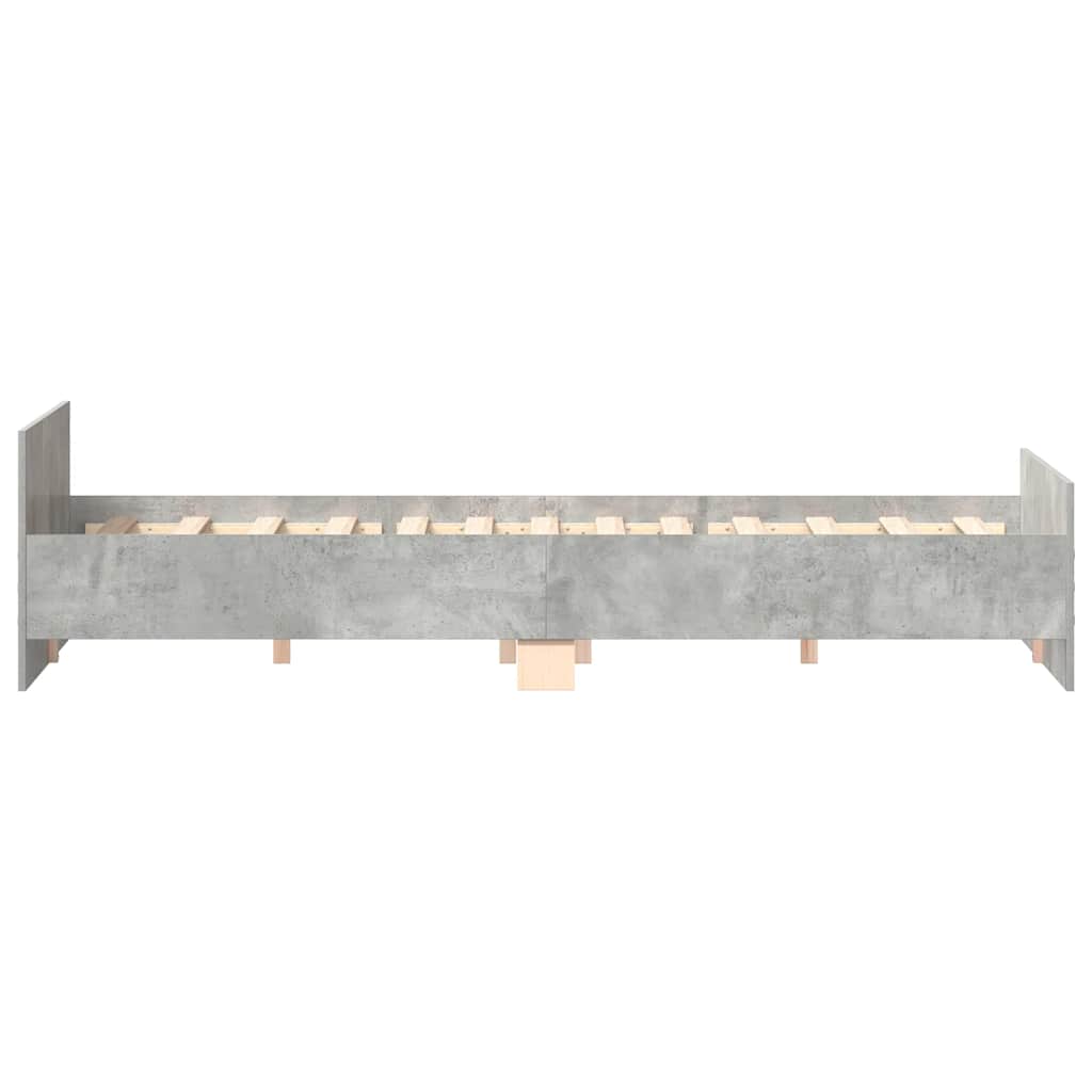 Cadre de lit sans matelas gris béton 180x200 cm - XIOS