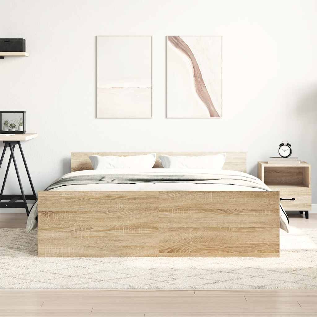 Cadre de lit sans matelas chêne sonoma 140x190 cm - XIOS