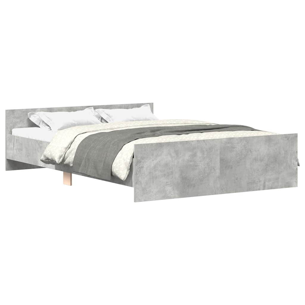Cadre de lit sans matelas gris béton 140x190 cm - XIOS
