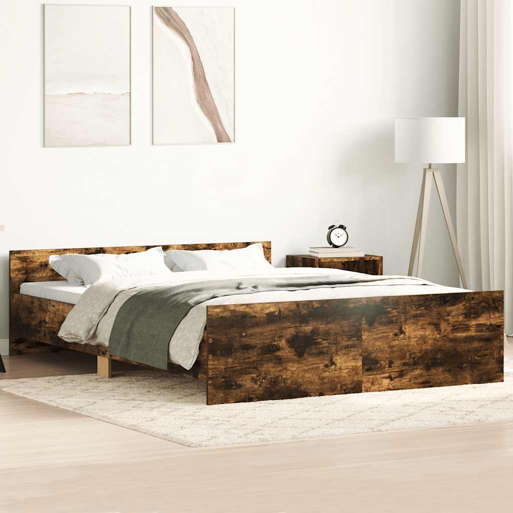 Cadre de lit sans matelas chêne fumé 140x190 cm - XIOS