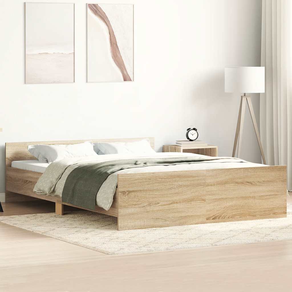Cadre de lit sans matelas chêne sonoma 135x190 cm - XIOS