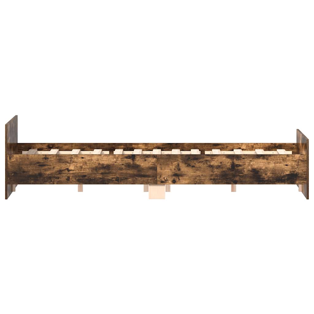 Cadre de lit sans matelas chêne fumé 135x190 cm - XIOS
