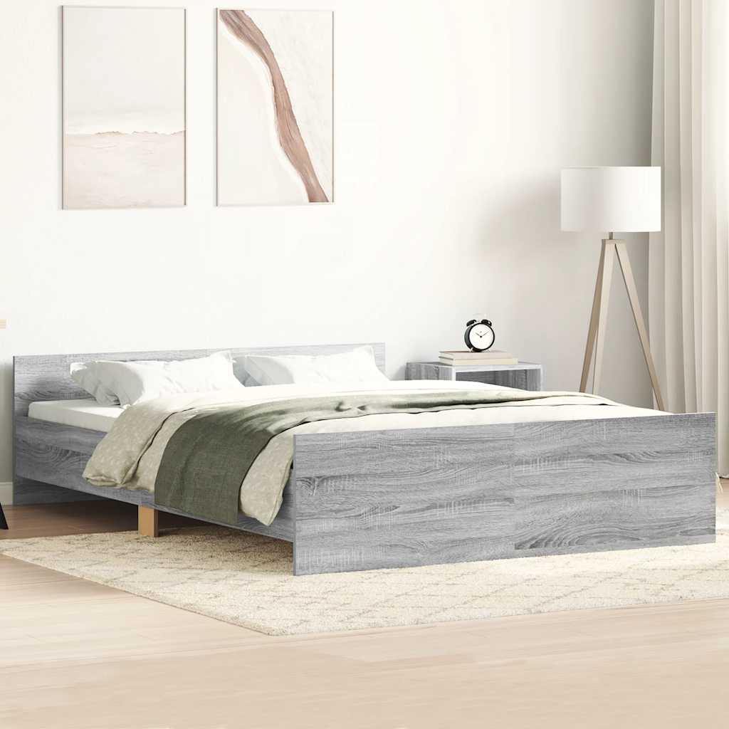 Cadre de lit sans matelas sonoma gris 135x190 cm - XIOS