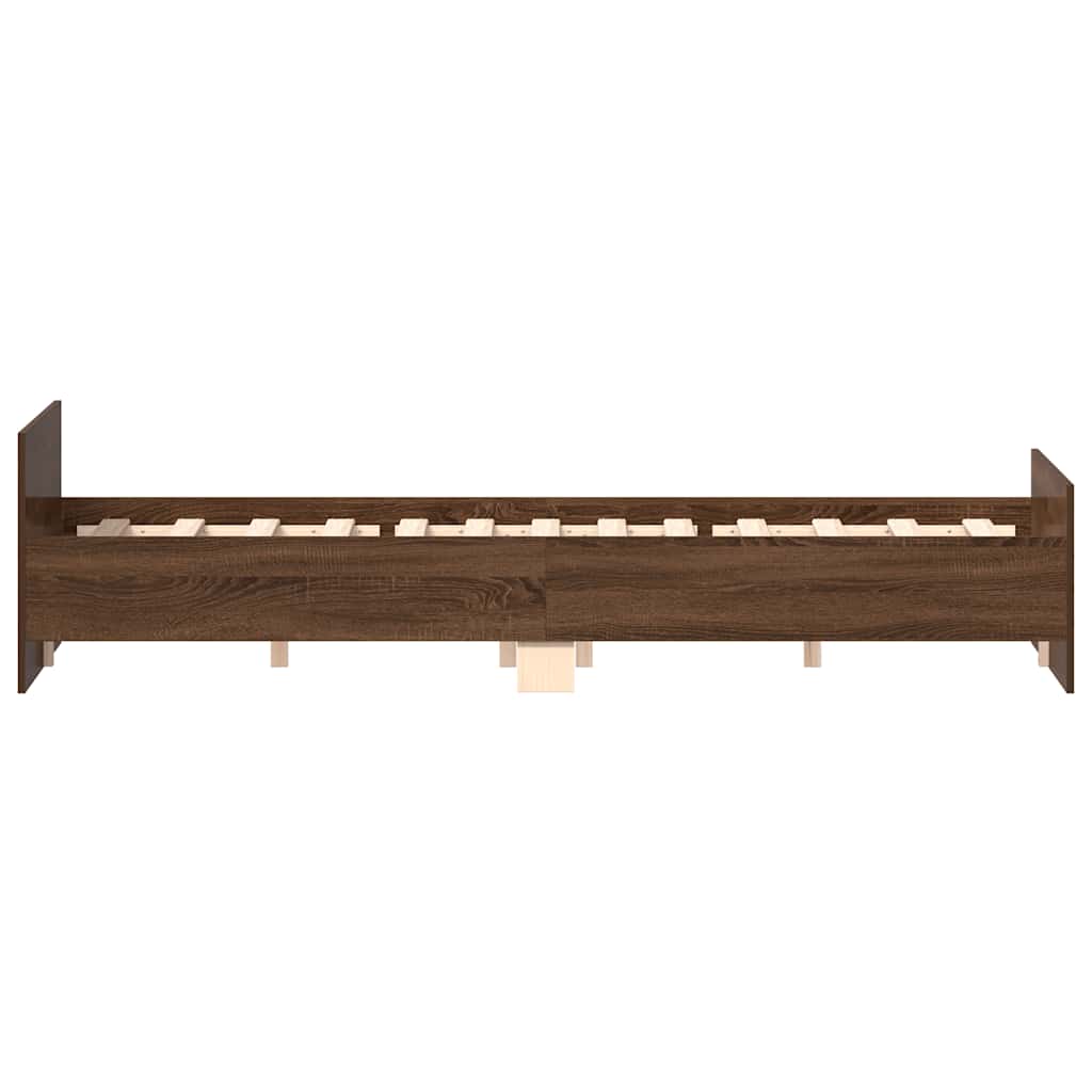 Cadre de lit sans matelas chêne marron 135x190 cm - XIOS