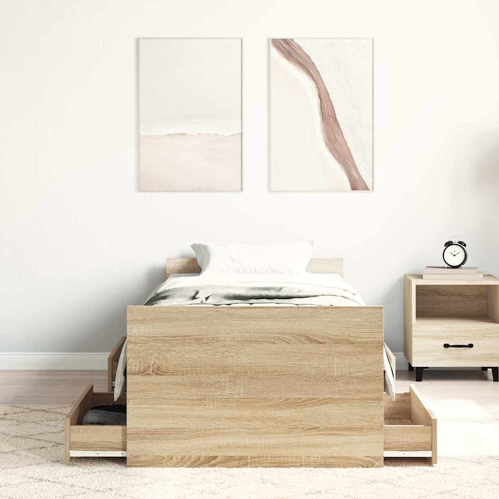 Cadre de lit sans matelas chêne sonoma 100x200 cm - XIOS